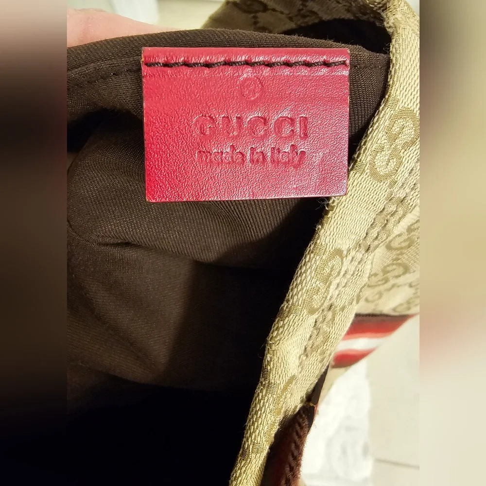 Gucci Monogram Tote with Red Netting